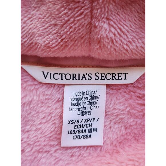 ROBE-VICTORIA'S SECRET SIGNATURE-Pink-Soft-Fluffy-Removable Waist Tie-Size SM - Picture 6 of 10